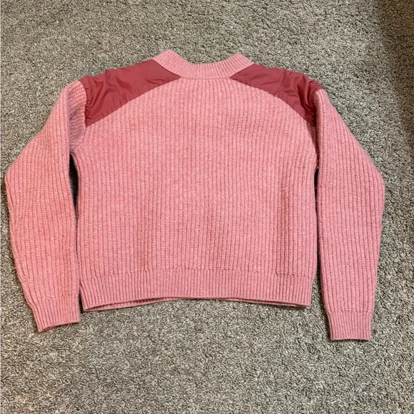 Sézane Pink Wool Cotton Sweater Quater Button Pull Ewen Jumper Rosewood Color - Picture 8 of 10
